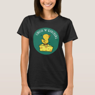 T-shirt Fromage Et Quackers Drôle Canard Pun Dark BG
