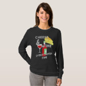 T-shirt Fromage Et Vin Tout Fromage Fin (Devant entier)