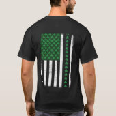 T-shirt (Front and Back) US American Flag Shamrocks (Dos)