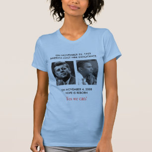 T-shirt FRONT/BACK JFK à la pièce JFK d'OBAMA/"demandent