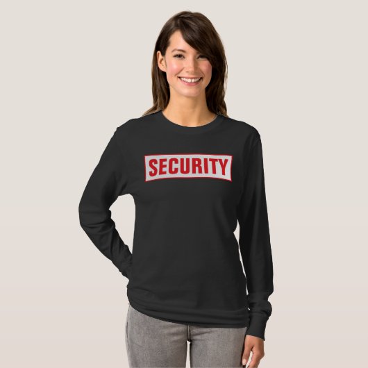 T-shirt Front & Back Print Womens Long Sleeve Security (Devant entier)