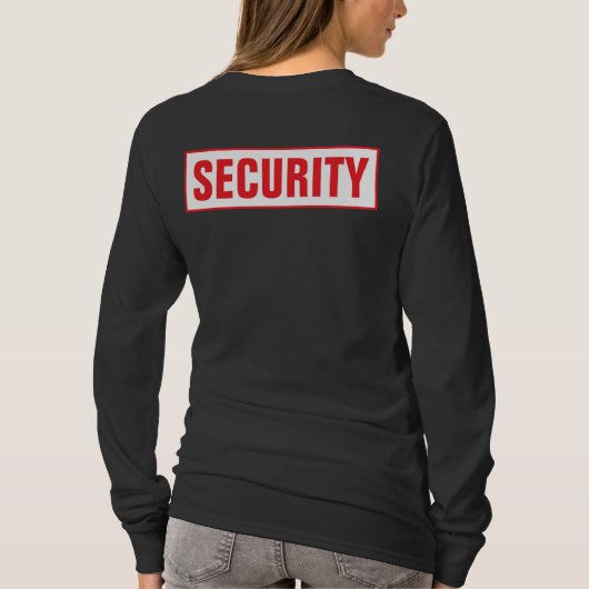 T-shirt Front & Back Print Womens Long Sleeve Security (Dos)