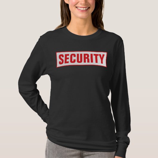 T-shirt Front & Back Print Womens Long Sleeve Security (Devant)