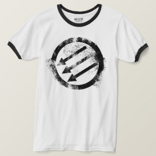 T-shirt Front en fer anti-fasciste en état de détresse