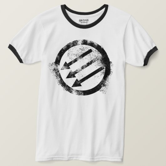 T-shirt Front en fer anti-fasciste en état de détresse (Design devant)