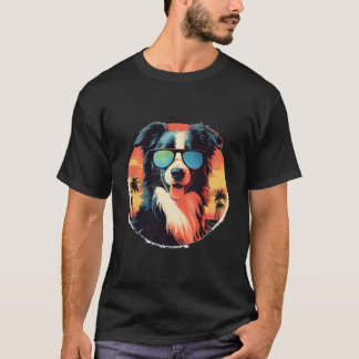 T-shirt Frontière Collie Chien Hommes Femmes Enfants
