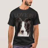 T-shirt Frontière Collie Femmes Hommes Enfants Aimer Chien (Devant)