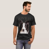 T-shirt Frontière Collie Femmes Hommes Enfants Aimer Chien (Devant entier)