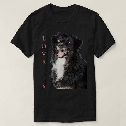 T-shirt Frontière Collie Femmes Hommes Enfants Aimer Chien (Design devant)