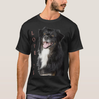 T-shirt Frontière Collie Femmes Hommes Enfants Aimer Chien