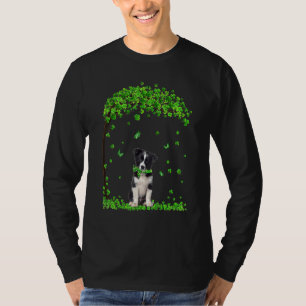 T-shirt Frontière Collie Irlandais Vert Shamrock C St patr