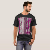 T-shirt Frontière ethnique de Fuchsia Abstraite (Devant entier)
