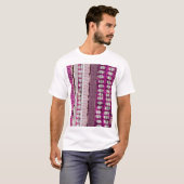 T-shirt Frontière ethnique de Fuchsia Abstraite (Devant entier)