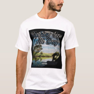 T-shirt Fronts de recoupe de chemise de pêche au bar toute