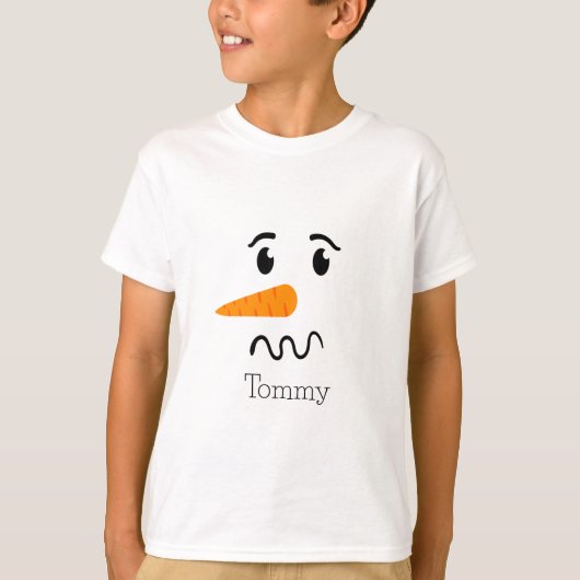 T-shirt Frosty, le Snowman, face confuse (Devant)