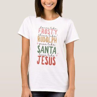 T-shirt Frosty Rudolf Santa Jésus T Shirt de Noël