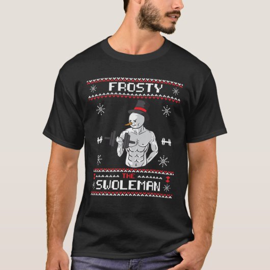 T-shirt Frosty The Swoleman Ugly Christmas Sweater Funny S (Devant)