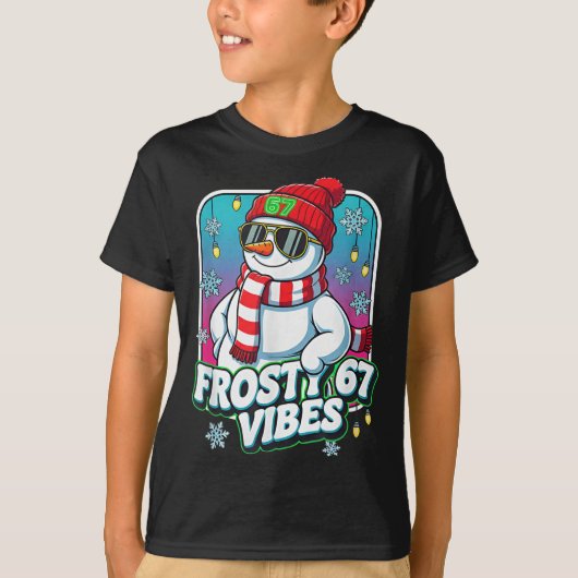 T-shirt Frosty Vibes 67 Snowman Christmas (Devant)
