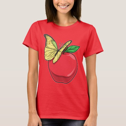 T-shirt Fruit à la pomme de papillon (Devant)