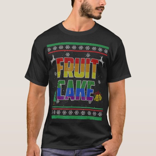 T-shirt Fruit Cake LGBT Gay pride laide de Noël (Devant)