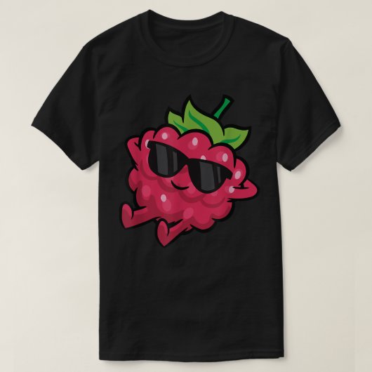 T-shirt Fruit de framboise mignonne Relâché framboise lazy (Design devant)