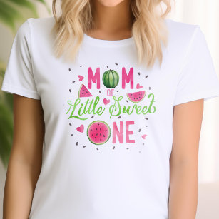 T-shirt Fruit de pastèque rose 1er anniversaire, maman