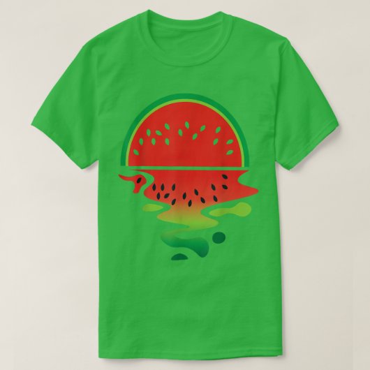 T-shirt Fruit de pastèque Vaporwave Bonjour végétarien été (Design devant)