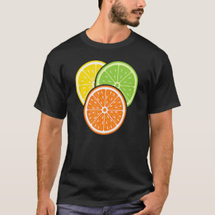 T-shirt Fruit d'été au citron vert d'orange d'agrumes végé