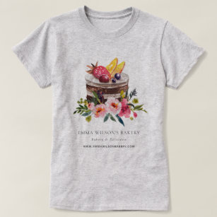 T-SHIRT FRUIT FLORAL CAKE PATISSERIE CUPCAKE BAKERY CHEF