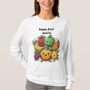 T-shirt fruit heureux famille de danse fruit blanc