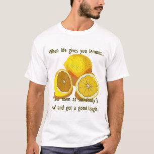 T-shirt Fruit jaune drôle d'humour foncé de citrons de l