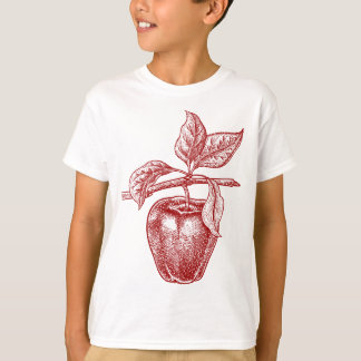 T-shirt Fruit rouge pomme Dessin Vintage rétro - Pomme