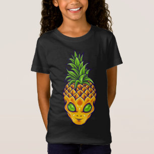 T-Shirt Fruit tropical Hawaiian OVNI vert Alien Pinea