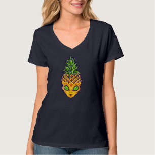 T-shirt Fruit tropical Hawaiian OVNI vert Alien Pinea