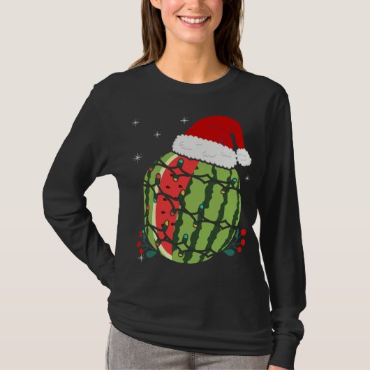 T-shirt Fruit tropical Santa Hat Watermelon Hawaii Christm (Devant)
