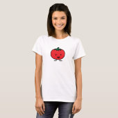 T-shirt Fruit végétal rouge de tomate heureuse (Devant entier)