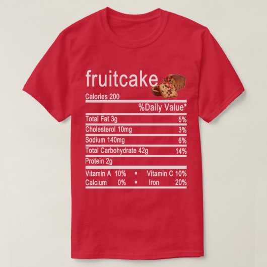 T-shirt fruitcake Nutrition Fact étiquette (Design devant)