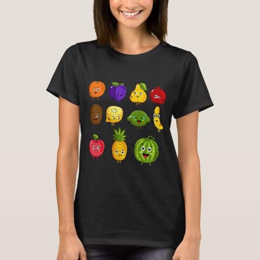 T-shirt Fruits amusants Collage Fruits Légumes (Devant)
