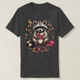T-shirt Fruits d'automne rétro Autruche mangeant une gre