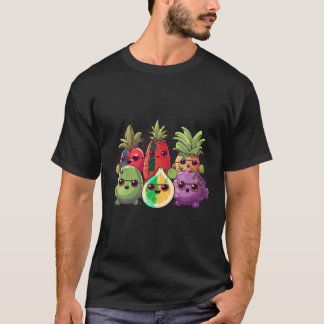 T-shirt fruits de caricature portant lunettes de soleil dr