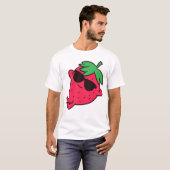 T-shirt Fruits de fraise mignonne Relaxant Fraise lazy (Devant entier)