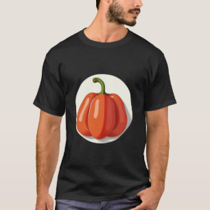 T-shirt Fruits de Paprika orange dans un Arrière - plan en