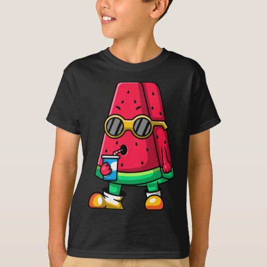T-shirt Fruits de pastèque cool portant des lunettes de so (Devant)