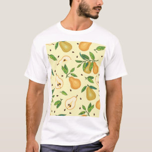 T-shirt Fruits de poires jaunes : Illustration Vintage.