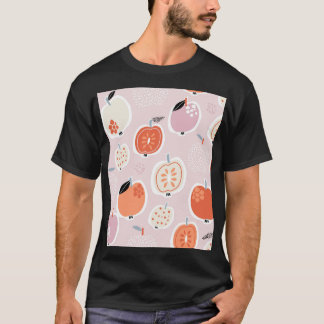 T-shirt Fruits de pomme, abstrait, motif d'été