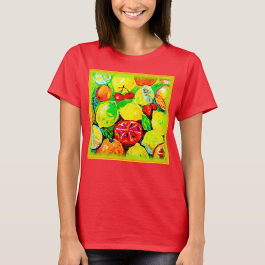 T-shirt "Fruits d'été" Belle Art. Acheter Maintenant (Devant)