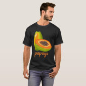 T-shirt Fruits d'été de Papaya Lover Vegan (Devant entier)