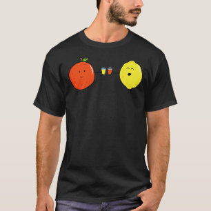 T-shirt Fruits Drôle Orange Et Citron Boire Jus Toget