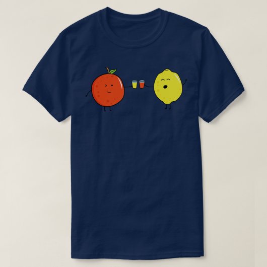 T-shirt Fruits Drôle Orange Et Citron Boire Jus Toget (Design devant)