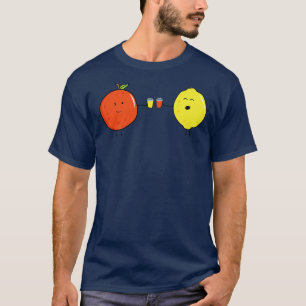 T-shirt Fruits Drôle Orange Et Citron Boire Jus Toget